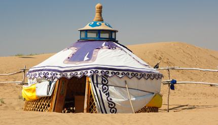 Mongolian yurt in Gobi Desert