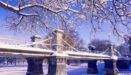 Boston Common after snow storm