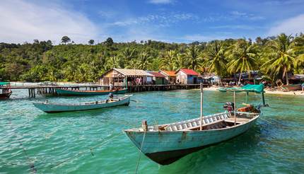 Fishing boats in Kep, Cambodia