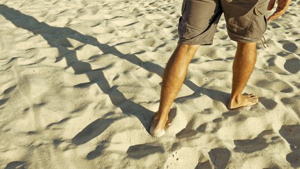 Man walking on a beach