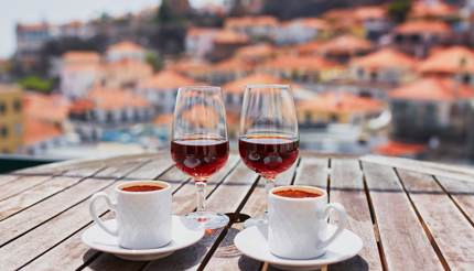 Poncha wine and espresso coffee