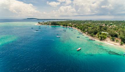 Aerial photo of Gili Islands, Indonesia