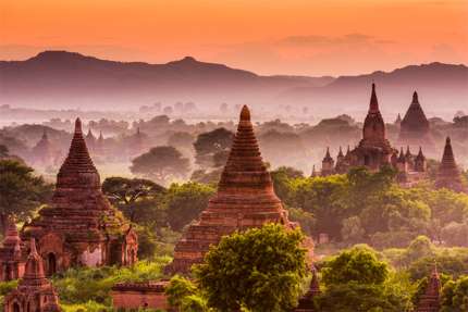 Magnificent stupas in Bagan, Myanmar