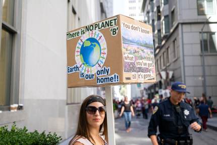 A climate change protest in San Francisco